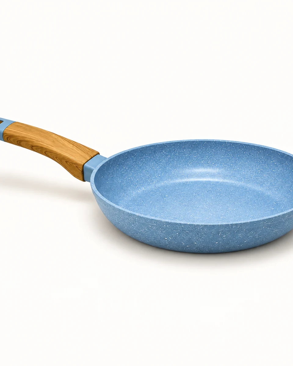 ماهیتابه گرانیت آبی ۲۸ سانتی‌متر، نمای جانبی